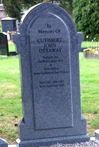 Cuthbert Ottaway's gravestone in Paddinton Old Cemetery