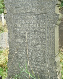 Jimmy Settle's headstone at St. Peter's Church, Halliwell