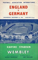 1954 England v Germany Football Programme