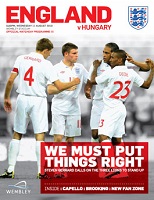 Programme for the match against Hungary 2010
